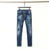 Men jeans märke rippar stretch orolig rippad cyklist smal fit motorcykel cyklister denim för mens mode man svarta byxor