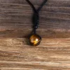 Pendant Necklaces Natural Royal Tiger Eye Bead Woman Transfer Good Luck Beads Necklace Amulet Rope Chain Handmade Jewelry GiftPendant