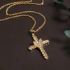 Hänge halsband europeiska och amerikanska smycken fjäril design korsa retro personlighet religiös halsband parti kvinnors gåvapendera