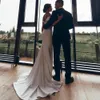 Elegant Off Shoulder Mermaid Soft Satin Wedding Dresses for Women 2022 Sweetheart Lace-Up Backless Bride Gowns Robe De Mariee