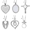 Pendant Necklaces Heart Necklace Sublimation Alloy Heat Transfer For DIY ID Name Tags
