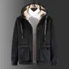 Men Casual Jacket Winter Hooded New Bomber Wool Coats Male Streetwear Solid Color 2022 Outdoor Fleece Clothing Mens Size 4XL L220706