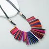 Pendant Necklaces Vintage Women's Jewelry Accessorie Ethnic Exaggerated Colorful Geometric Pendants Collar Necklace For Women 2022 Trend