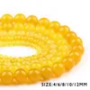 Outras contas soltas amarelas do espaçador de pedra natural para jóias para fazer jóias 4/6/8/8/10/12mm Acessórios de colar de pulseira DIYOTHO EDWI22