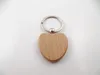 Personnaliser des porte-clés en bois vierges mignons personnalisés Keychain gravé de sculpture rectangle carré rond coeur en forme SZ621