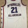 Designer Custom Basketball Jerseys Designer Xflsp 21 KEVIN GARNETT McDONALD ALL AMERICAN bule white Jersey Retro throwback stitched embroidery Customize any size