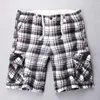 Men's Shorts Trendy Cargo Military Army Style Men Casual Tactical Pockets Loose Baggy Plaid Summer BoardshortsMen's Drak22