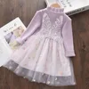 Robes de fille 2-6 ans bébé filles belle princesse costumes automne hiver fleur papillon appliques enfants fantaisie mignon fête vêtements