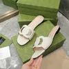 2022 Designer Women Interlocking Cut-out Sandals Leather Sandals Snake Pattern Summer Slide Flats Leather Beach Casual Ladies Slippers NO383