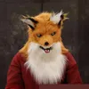 2022 fai da te Halloween Wolf Dog Party Mask Simulazione pelliccia capelli lunghi Animale divertente Natale Cosplay Party Fox Lion Mask può essere riutilizzato
