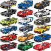 سباق التجميع سباق الرياضة الرياضية سحب السيارة سوبر كتل لبنات Supercar مجموعة Kit Bricks كلاسيكية MOC Model Toys for Kids