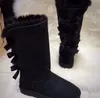 نساء الأطفال ركبة الثلج أحذية جديدة تصميم فتاة و Childen 3-Bowtie Boot Boot split Leather