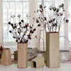 Bambus gewebt Hand Stricken Getrocknete Blume Vase Stroh Topf Dekor Wohnzimmer Anordnung Korb Flasche 220317