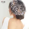 Fiore Diamante Matrimonio Tiara Barocco Cristallo Copricapo da sposa Corona Strass con gioielli da sposa Accessori per capelli Corone da sposa con diamanti Copricapo HP286