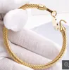 Titanium Steel Cable Wire Gold Color Love Heart Charm Bangle Bracelet With Hook Closure For Women Men Wedding Jewelry Gifts GC860