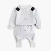 Ensemble de vêtements pour enfants, costume deux pièces avec animaux coréens, pull simple pour bébé, automne 2022