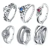 Clusterringen 925 Sterling zilver voor vrouwen briljante gepolijste lijnring maken sieraden geschenkfeestje verloving cmr043