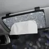 Car Organizer Tissue Box Sun Visor Crystal Holder Premium Backseat Case Decoration Accessories