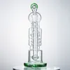 Navire par mer 12 pouces de haut recycleur narguilés gros bangs cage à oiseaux Beecomb Perc Dab Rigs Matrix Sidecar 14mm conduites d'eau communes bleu vert avec bol enivrant WP558