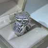 خواتم الزفاف المصنوعة يدويًا Jewelery Jewelery 925 Sterling Silver Full White Sapphire CZ Diamond Gemstones Partment Fashion