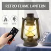 Lampade a sospensione LED portatile Lanterna da campeggio vintage Lampada a fiamma Interruttore a manopola a doppia modalità alimentato a batteria Decorazione da giardino esternaLampade a sospensionePe