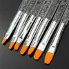 Nail Art Brush 7pcs UV Gel Acrylic Crystal Design Builder Painting Nail Art Brush Pen Tool Set Acrylic302Q1308808