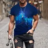 Herren T-Shirts AI Technology Data Chart Series Hip Hop T-Shirt Männer Frauen 3D-gedrucktes übergroßes T-Shirt Harajuku-Stil Sommer Kurzarm-Top