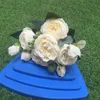 Dekorativa blommor kransar pion konstgjorda siden blommor ros peonies liten bukett för hemfest bröllop dekoration falsk blommorekorativ