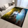 Carpets Landscape Pattern Living Room Carpet Large 3D Waterfall Coffee Table Mat Anti-slip Sponge Lounge Rug Decorative For FloorCarpets