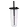 Groothandel! 24OZ Dubbellaags Plastic Skinny Transparante Tuimelaar met Kleurrijke Straw Water Cup Koffie Cup Gift Hoge Kwaliteit Zee Vracht Min