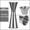 Bar Tools Barware Kitchen Dining Home Garden Stainless Steel Cocktail Shaker Single Double S Drink Mixer Wine Pourers Measurer Cup 30/60M