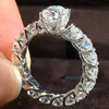 18K Wit Goud Vrouwen Ring Diamanten 1 2 3 4 5 Karaat Ovale Ronde Luxe Bruiloft Engagement Anniversary Ring Trendy 220816