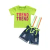 Citgeett Summer Kids Toddler Bebek Kız Giyim Seti Kısa Kollu Mektup Baskı T-Shirt J220711