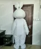 Costume de mascotte de lapin blanc d'Halloween, personnage de thème animé de dessin animé de qualité supérieure, taille adulte, tenue de publicité extérieure de Noël