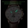 Nouveau Montre pour hommes haut de gamme en cuir étanche chronographe sport automatique Date Quartz Relogio Cara