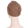 New Hijab Chemo Cancer Beanies Turbans Hats Solid Color Cap Twisted Hair Cover Headwrap Turban Headwear For Women