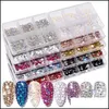 Nail Art Decorations Salon Health Beauty 6Grids SS6-SS20 Crystal Rhinestones Mixed Color Flat Bottom AB AB Porselein Wit Champagne 3D Nails
