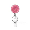 Fournitures de bureau 11 couleurs Badge Reel Sequin rond boucle facile à tirer ID Badges Holder pince crocodile rotative Badges-scroll Avec boucle à clé T9I001819