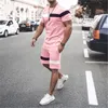 Erkek Eşofman Yaz Eşofman T Gömlek Moda Adam Yaratıcılık Üstleri Spor Erkek Setleri Kısa Kıyafetler Erkek Nedensel O-Boyun Harajuku Giysileri