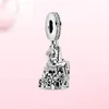 Real 925 Silver Charm Tinker Bell Pingente Fairy Castle Fit Pandora for Women Jewelry Gift