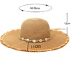 Holiday Foldable Beach Sun Hats for Women Summer Outdoor 11CM Wide Brim Straw Hat UV Protection Visor Cap