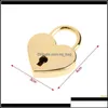 Door Locks Hardware Building Supplies Home Garden Heart Shaped Vintage Mini Love Padlocks With Key For Handbag Small Lage Bag Diary Book D