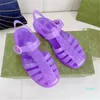 Ontwerper- Romeinse rubberen sandalen voor dames Zandstrandpantoffels Flat Comfort Beach Slide Sexy Lady Scuffs Shoes