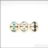 Pierścienie klastrowe Asortyzowany biały turkusowy kamienny pierścień dla kobiet biżuteria złota kolor naturalny geometria owalna kallaite wycie drop de yydhhome dhfae