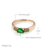 Bröllopsringar lyx 585 Rose Gold Women's Ring Natural Green Zircon Micro Wax Inlay Fashion Vintage Bridal Exquisite Jewelrywedding