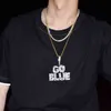 Nome personalizzato da uomo Lettere scavate Collana con pendente Catena Ice Out Zircone cubico Oro Argento Bling Zirconia Hip Hop Gioiello245j