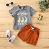 Clothing Sets CitgeeSummer Easter Kids Boys Clothes Letter Print Short Sleeve T-shirts Shorts Pants Casual SuitsClothing