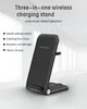 15W 3 i 1 trådlös laddare som är hopfällbar för Samsung iPhone Iwatch Charging Station Holder Stand Travel Charger Docking
