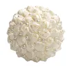 Decorative Flowers & Wreaths 100% Handmade Wedding Bouquet Blue White Bridal Pearl Mariage Jewelry Silk Rose W322