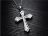 Titane Acier Pendentif Punk Exquis Rivet Croix Collier À La Mode Hommes Gothique Bijoux Collier